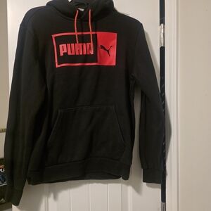 Puma Men's Hoodie in Black with Red Logo
